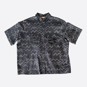 Missoni Black & White Zigzag Graphic Button Up Shirt